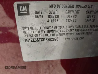 2016 Chevrolet Malibu LT with VIN 1G1ZE5STXGF292026, listed as a IAAI auction lot 41772827 with 131,930 mi miles and . Bid and sale history available at DreamBid. Image 9.