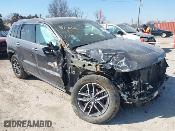 2019 Jeep Grand Cherokee Limited with VIN 1C4RJFBG4KC796819, listed as a IAAI auction lot 41786433 with 61,887 mi miles and . Bid and sale history available at DreamBid. Image 1.