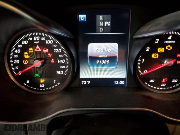 2017 Mercedes-Benz C 300 with VIN WDDWJ4JB1HF381256, listed as a Copart auction lot 46089415 with 91,389 mi miles and Clean Title. Bid and sale history available at carsss.com. Image 9.