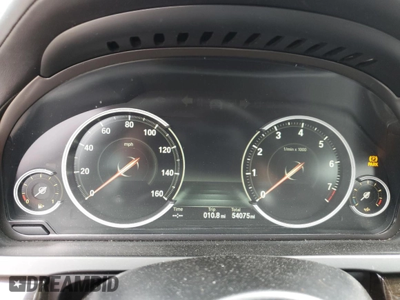 2015 BMW 7 Series 750Li with VIN WBAYE8C50FD781398, listed as a Copart auction lot 49519484 with 54,075 mi miles and Salvage Title. Bid and sale history available at carsss.com. Image 9.