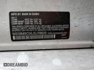 2018 BMW M3 with VIN WBS8M9C56J5J78625, listed as a Copart auction lot 44383863 with 0 mi miles. Bid and sale history available at carsss.com. Image 12.