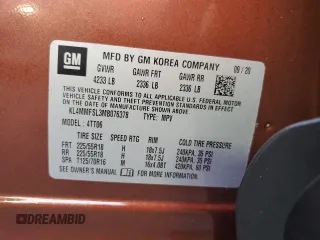 2021 Buick Encore GX Essence with VIN KL4MMFSL3MB076378, listed as a Copart auction lot 77713884 with Not provided miles and Salvage title. Bid and sale history available at DreamBid. Image 14.