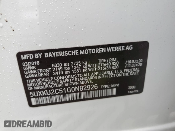 2016 BMW X6 xDrive35i with VIN 5UXKU2C51G0N82926, listed as a Copart auction lot 37905423 with 74,495 mi miles. Bid and sale history available at carsss.com. Image 12.