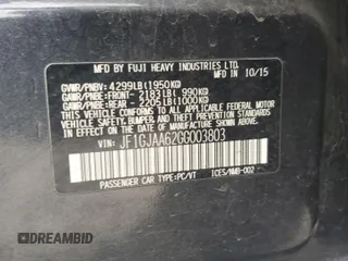 2016 Subaru Impreza z VIN JF1GJAA62GG003803, wystawiony jako Copart lot #81879224 z przebiegiem 104 611 mil mil oraz Czysty tytuł • Clean title. Historia ofert i sprzedaży dostępna na DreamBid. Obrazek 12.