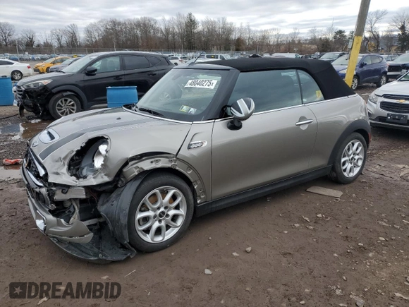 2017 MINI Convertible Cooper S z VIN WMWWG9C30H3C81324, wystawiony jako Copart lot #48040275 z przebiegiem 54 155 mil mil oraz Szkoda całkowita • Salvage title. Historia ofert i sprzedaży dostępna na DreamBid. Obrazek 1.