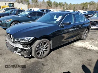 2021 BMW 3 Series 330i xDrive with VIN 3MW5R7J07M8B50358, listed as a Copart auction lot 48792125 with 34,879 mi miles and Salvage Title. Bid and sale history available at carsss.com. Image 1.