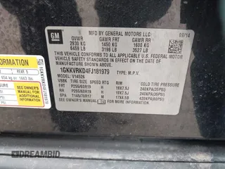 2015 GMC Acadia SLT with VIN 1GKKVRKD4FJ181979, listed as a IAAI auction lot 41856398 with 1 mi miles. Bid and sale history available at carsss.com. Image 9.