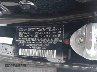 2014 Hyundai Genesis Coupe Premium with VIN KMHHT6KD5EU115007, listed as a IAAI auction lot 42686215 with 137,484 mi miles and . Bid and sale history available at DreamBid. Image 9.