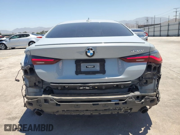 2022 BMW 4 Series 430i with VIN WBA53AP03NCJ59994, listed as a Copart auction lot 63267865 with 33,328 mi miles and Salvage title. Bid and sale history available at DreamBid. Image 6.