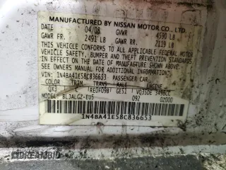 2008 Nissan Maxima 3.5 SL with VIN 1N4BA41E58C836653, listed as a Copart auction lot 47417485 with 215,419 mi miles and Salvage Title. Bid and sale history available at carsss.com. Image 12.