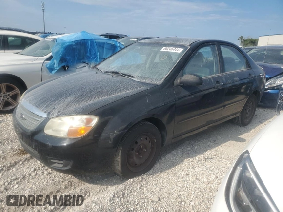 2008 Kia Spectra EX with VIN KNAFE121X85525733, listed as a Copart auction lot 66246444 with 166,211 mi miles and Salvage Title. Bid and sale history available at DreamBid. Image 1.