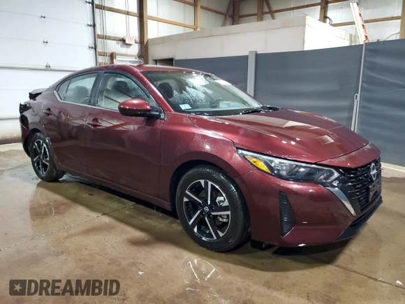 2025 Nissan Sentra SV with VIN 3N1AB8CV9SY302015, listed as a Copart auction lot 56039085 with 6,493 mi miles and Clean Title. Bid and sale history available at DreamBid. Image 4.