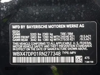 2024 BMW X3 sDrive30i with VIN WBX47DP01RN277348, listed as a IAAI auction lot 41730248 with 8,151 mi miles and . Bid and sale history available at DreamBid. Image 9.
