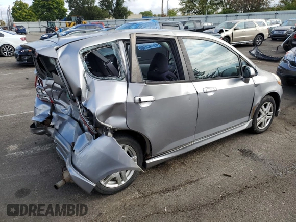 2007 Honda Fit Sport with VIN JHMGD38637S059358, listed as a Copart auction lot 72783224 with 0 mi miles and Salvage Title. Bid and sale history available at carsss.com. Image 3.
