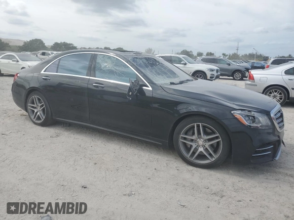2018 Mercedes-Benz S 560 with VIN WDDUG8GB0JA384253, listed as a Copart auction lot 76186244 with 73,378 mi miles and Non Repairable. Bid and sale history available at DreamBid. Image 4.