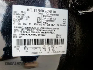 2022 Ford Explorer ST-Line with VIN 1FMSK7KH0NGB06232, listed as a Copart auction lot 55679435 with 52,499 mi miles and Salvage title. Bid and sale history available at DreamBid. Image 13.