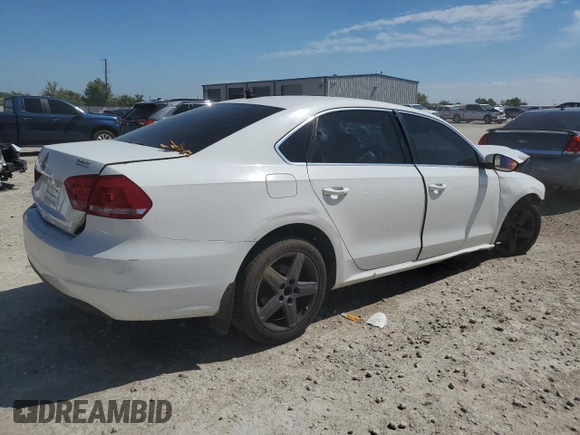 2012 Volkswagen Passat SE with VIN 1VWBP7A37CC100201, listed as a Copart auction lot 72813234 with Not provided miles and Salvage title. Bid and sale history available at DreamBid. Image 3.