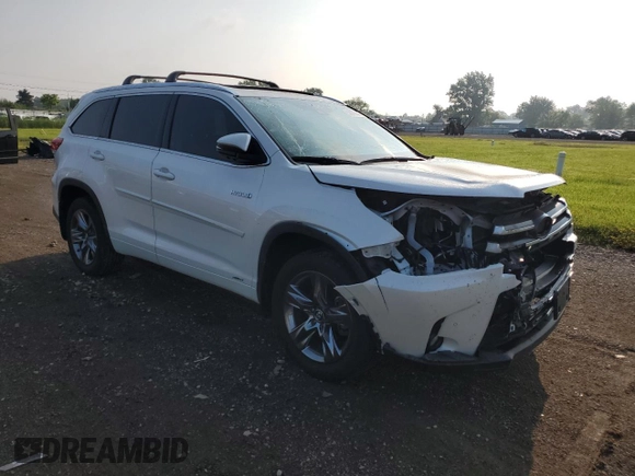 2019 Toyota Highlander Hybrid Limited with VIN 5TDDGRFH2KS071859, listed as a Copart auction lot 63679845 with 56,709 mi miles and Salvage title. Bid and sale history available at DreamBid. Image 4.