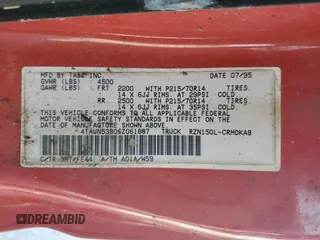 1995 Toyota Tacoma with VIN 4TAUN53B0SZ061887, listed as a Copart auction lot 57708685 with 281,658 mi miles and Clean title. Bid and sale history available at DreamBid. Image 12.