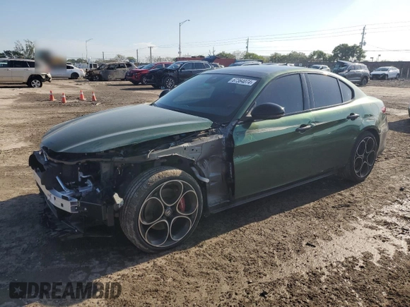 2022 Alfa Romeo Giulia Ti with VIN ZARFAMBNXN7665497, listed as a Copart auction lot 67364074 with 19,224 mi miles and Salvage Title. Bid and sale history available at carsss.com. Image 1.