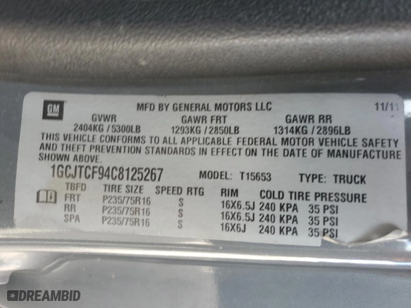 2012 Chevrolet Colorado LT w/1LT with VIN 1GCJTCF94C8125267, listed as a Copart auction lot 76092534 with 172,820 mi miles and Salvage Title. Bid and sale history available at carsss.com. Image 14.