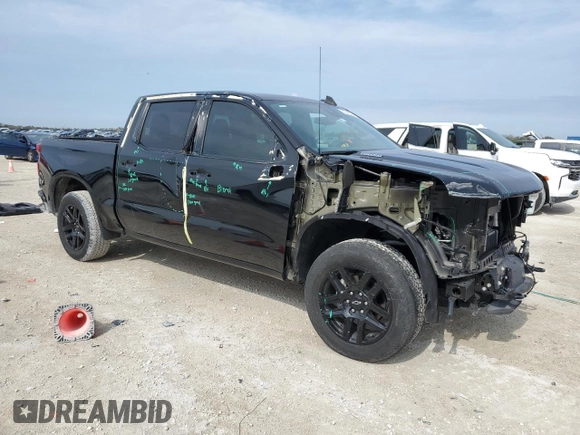 2023 Chevrolet Silverado 1500 RST with VIN 3GCUDEE80PG114796, listed as a Copart auction lot 87941025 with 7,454 mi miles and Salvage Title. Bid and sale history available at carsss.com. Image 4.