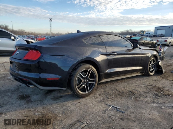 2021 Ford Mustang EcoBoost with VIN 1FA6P8TH5M5151498, listed as a Copart auction lot 45869345 with 56,805 mi miles and Salvage Title. Bid and sale history available at carsss.com. Image 3.