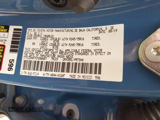 2019 Toyota Tacoma SR z VIN 3TMCZ5AN7KM280607, wystawiony jako IAAI lot #41692718 z przebiegiem 46 084 mil mil oraz . Historia ofert i sprzedaży dostępna na DreamBid. Obrazek 9.