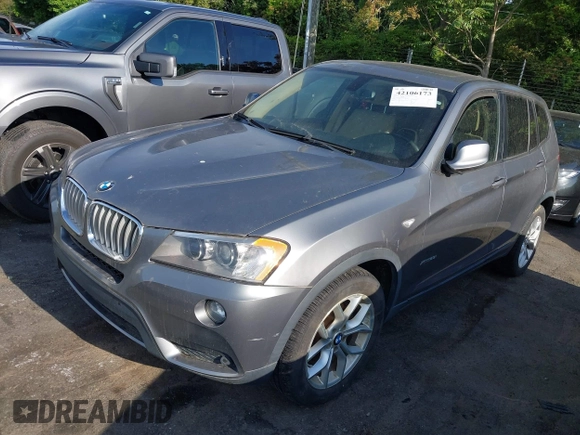 2013 BMW X3 xDrive28i with VIN 5UXWX9C55D0D01209, listed as a IAAI auction lot 42106173 with 1,008,276 mi miles and . Bid and sale history available at DreamBid. Image 2.