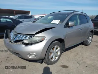2009 Nissan Murano SL with VIN JN8AZ18U29W103622, listed as a IAAI auction lot 41624719 with 241,724 mi miles and . Bid and sale history available at DreamBid. Image 2.