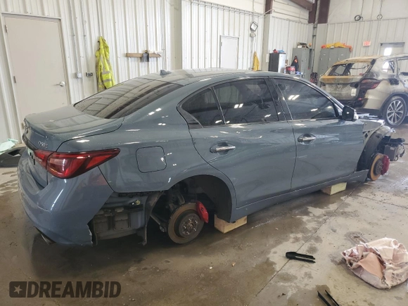2021 Infiniti Q50 Red Sport 400 with VIN JN1FV7DR4MM880053, listed as a Copart auction lot 50121485 with 39,037 mi miles and Non repairable. Bid and sale history available at DreamBid. Image 3.