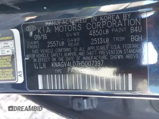 2017 Kia Optima EX z VIN KNAGV4LD7H5007397, wystawiony jako IAAI lot #41446259 z przebiegiem 118 601 mil mil oraz . Historia ofert i sprzedaży dostępna na DreamBid. Obrazek 9.
