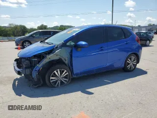 2015 Honda Fit EX-L with VIN 3HGGK5H83FM745753, listed as a Copart auction lot 61916175 with 76,305 mi miles and Salvage title. Bid and sale history available at DreamBid. Image 1.