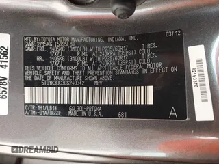 2012 Toyota Sienna XLE AAS z VIN 5TDYK3DC3CS240342, wystawiony jako IAAI lot #42172125 z przebiegiem 244 483 mil mil oraz . Historia ofert i sprzedaży dostępna na DreamBid. Obrazek 9.