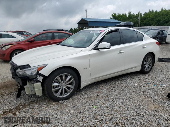 2017 Infiniti Q50 Premium with VIN JN1EV7AP3HM732884, listed as a Copart auction lot 60314675 with 75,597 mi miles and Salvage title. Bid and sale history available at DreamBid. Image 1.