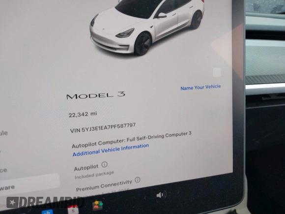 2023 Tesla Model 3 с VIN 5YJ3E1EA7PF587797, выставлен на аукционе IAAI как лот 42293954 с пробегом 22 342 миль миль и . История ставок и продаж доступна на DreamBid. Изображение 7.