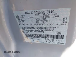 2008 Ford Escape XLS с VIN 1FMCU02Z88KC70862, выставлен на аукционе IAAI как лот 42552892 с пробегом 90 241 миль миль и . История ставок и продаж доступна на DreamBid. Изображение 9.