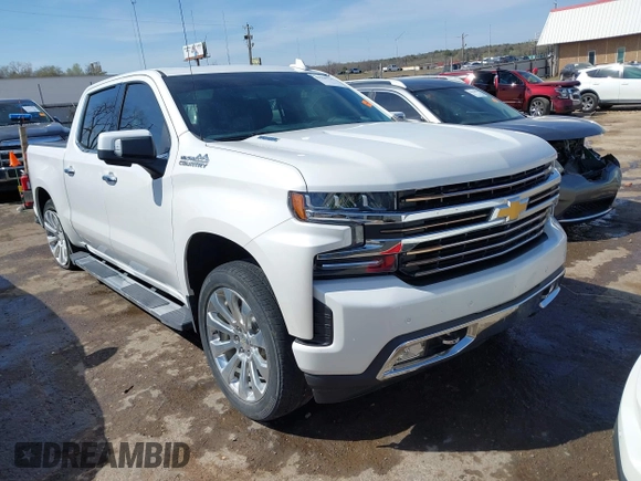 2021 Chevrolet Silverado 1500 High Country with VIN 3GCUYHET6MG128594, listed as a IAAI auction lot 41900736 with 51,680 mi miles. Bid and sale history available at carsss.com. Image 1.