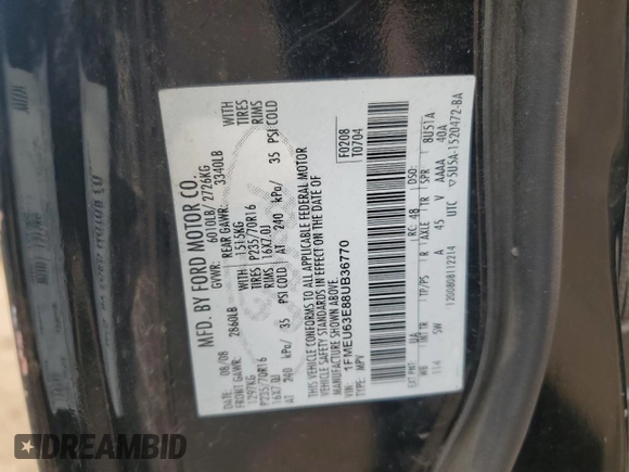 2008 Ford Explorer XLT с VIN 1FMEU63E88UB36770, выставлен на аукционе Copart как лот 59397475 с пробегом 239 296 миль миль и Чистый • Clean title. История ставок и продаж доступна на DreamBid. Изображение 13.