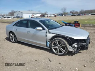 2013 Audi S8 with VIN WAUD2AFD1DN010425, listed as a Copart auction lot 50203305 with 108,677 mi miles and Salvage Title. Bid and sale history available at carsss.com. Image 4.