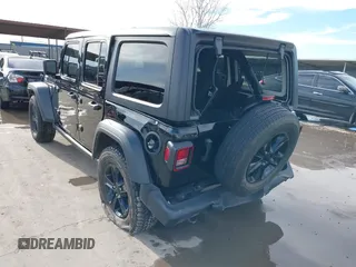 2021 Jeep Wrangler Unlimited Sport S with VIN 1C4HJXDN0MW817146, listed as a IAAI auction lot 41459993 with 20,367 mi miles and . Bid and sale history available at DreamBid. Image 3.