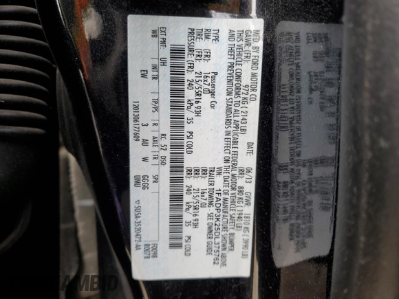 2013 Ford Focus SE with VIN 1FADP3K25DL375762, listed as a Copart auction lot 44964675 with 136,362 mi miles and Salvage Title. Bid and sale history available at carsss.com. Image 15.