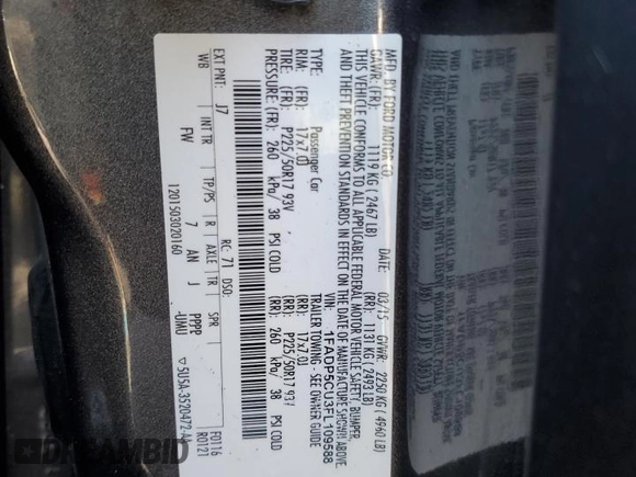 2015 Ford C-Max SEL z VIN 1FADP5CU3FL109588, wystawiony jako Copart lot #54768885 z przebiegiem Nie podano mil oraz Szkoda całkowita • Salvage title. Historia ofert i sprzedaży dostępna na DreamBid. Obrazek 13.