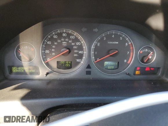 2006 Volvo S60 2.5L Turbo with VIN YV1RH592562540081, listed as a Copart auction lot 78061194 with 190,164 mi miles and Salvage Title. Bid and sale history available at carsss.com. Image 9.