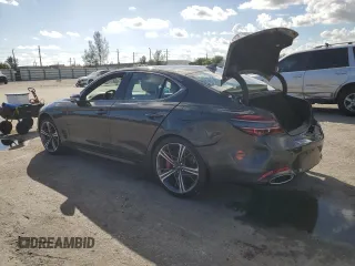 2024 Genesis G70 3.3T Sport Advanced with VIN KMTG54SE3RU137196, listed as a Copart auction lot 76329834 with 1,348 mi miles and Salvage Title. Bid and sale history available at carsss.com. Image 2.