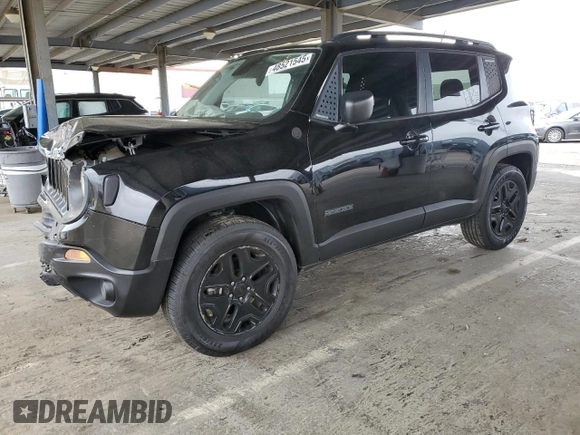 2018 Jeep Renegade Sport z VIN ZACCJBAB1JPH47110, wystawiony jako Copart lot #48521545 z przebiegiem Nie podano mil oraz Szkoda całkowita • Salvage title. Historia ofert i sprzedaży dostępna na DreamBid. Obrazek 1.
