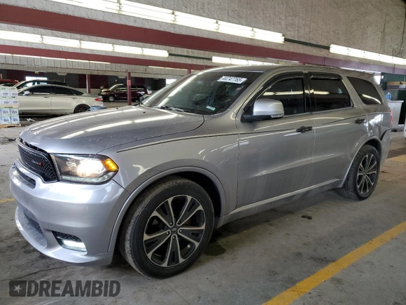2019 Dodge Durango GT Plus with VIN 1C4RDHDG7KC721399, listed as a Copart auction lot 44747765 with 105,442 mi miles and Salvage Title. Bid and sale history available at carsss.com. Image 1.