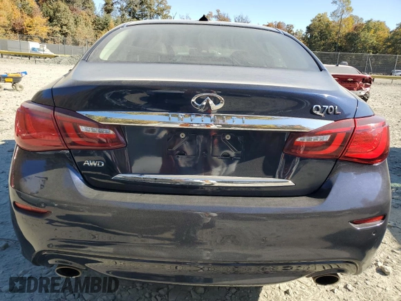 2018 Infiniti Q70 Luxe with VIN JN1BY1PR6JM370328, listed as a Copart auction lot 77170614 with 118,732 mi miles and Salvage title. Bid and sale history available at DreamBid. Image 6.