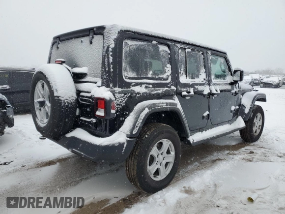 2023 Jeep Wrangler Unlimited Willys Sport with VIN 1C4HJXDMXPW596537, listed as a Copart auction lot 45043975 with 8,076 mi miles and Salvage Title. Bid and sale history available at DreamBid. Image 3.