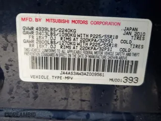 2010 Mitsubishi Outlander SE with VIN JA4AS3AW3AZ009561, listed as a Copart auction lot 47609525 with 112,961 mi miles and Salvage Title. Bid and sale history available at carsss.com. Image 14.